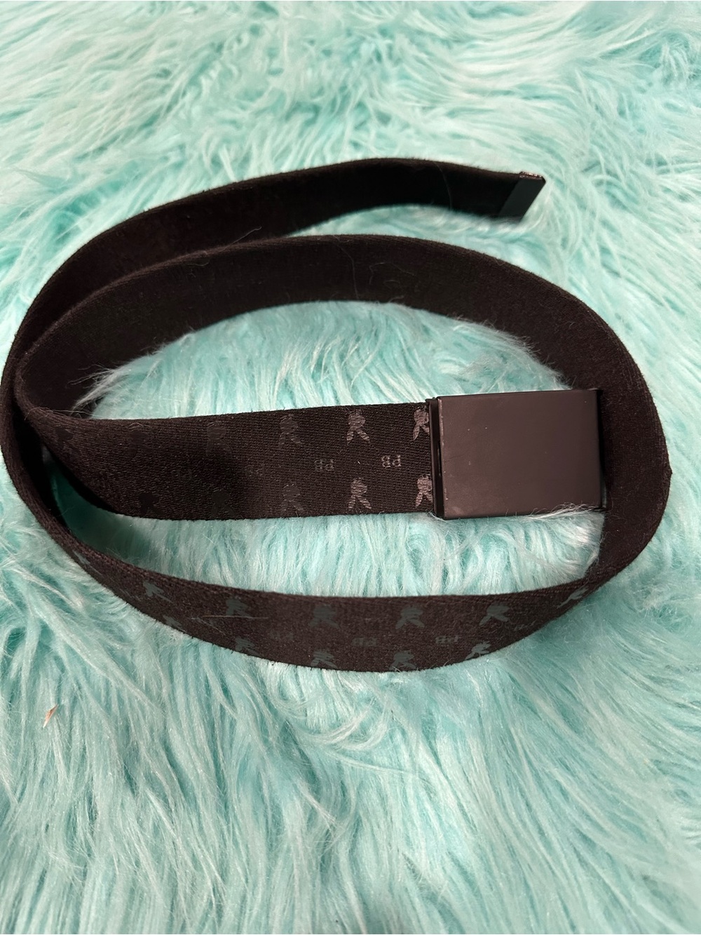 PLAYBOY Black Webbing Belt with Matte Black Buckle
